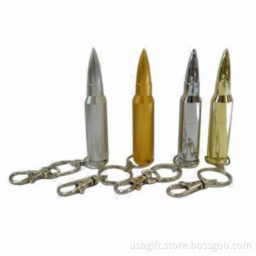 USB flash memory, 8GB metal USB, bullet USB with keychain, for promotional gift